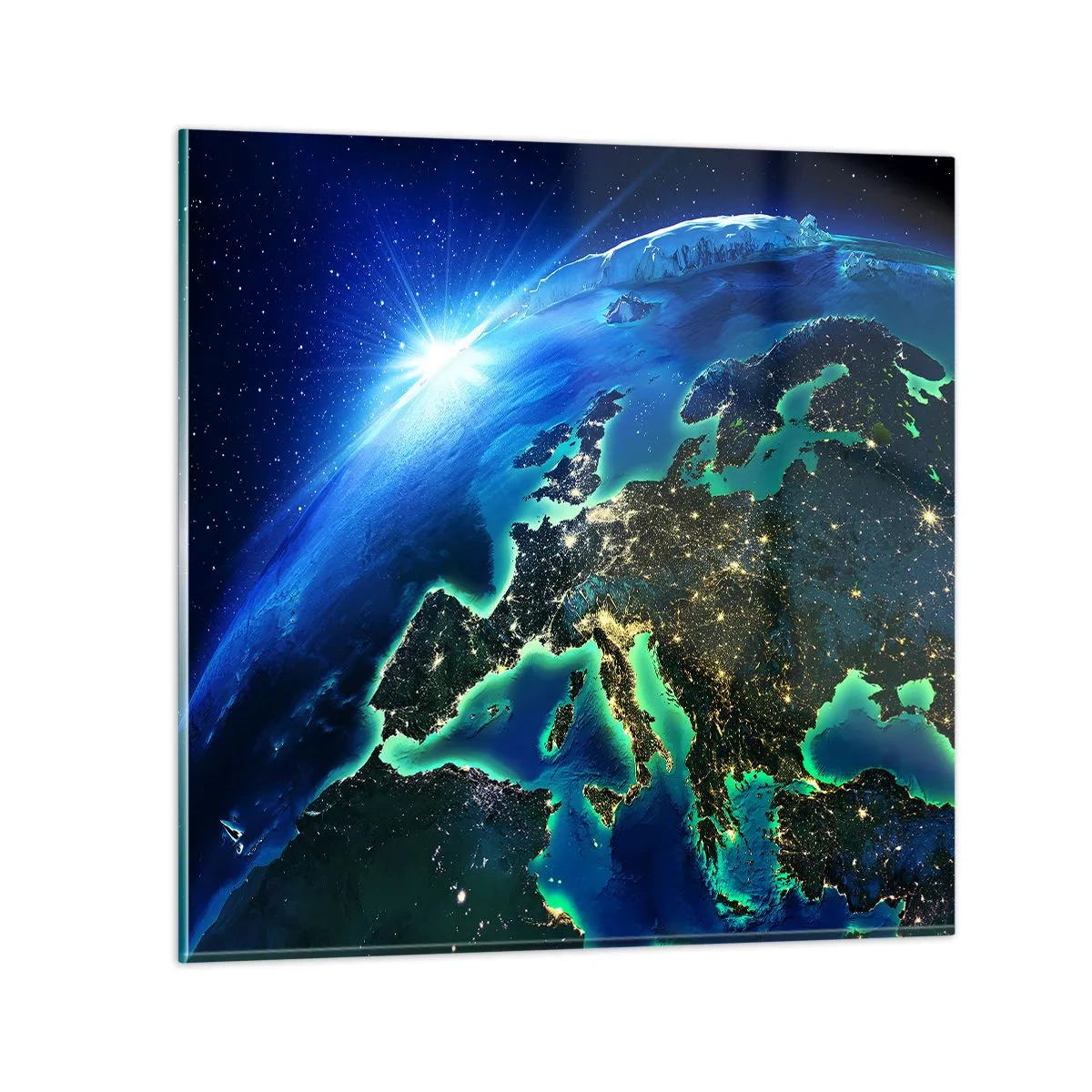 Glastavla - Bild på glas - Glödande Europa - 70x70 cm