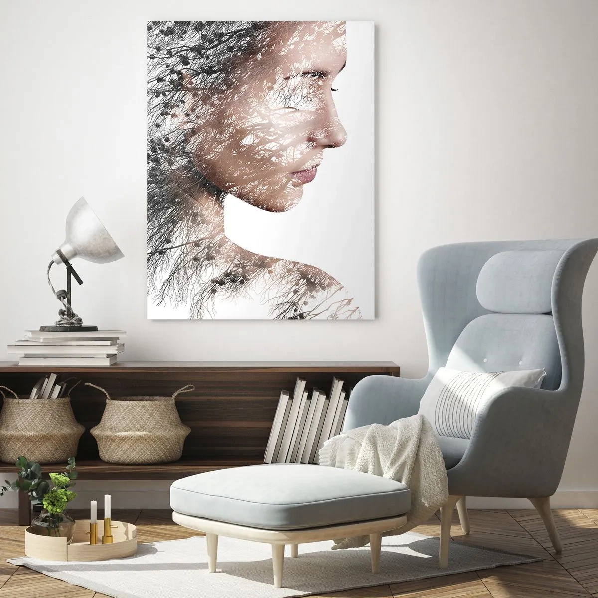 Glastavla - Bild på glas - Skogens ande - 70x100 cm