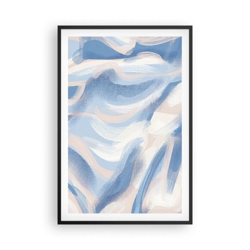 Affisch i svart ram - Blå krusningar - 61x91 cm