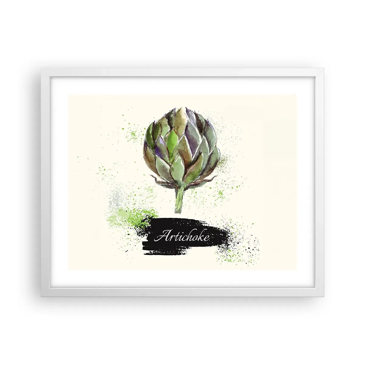 Affisch i vit ram - Eviva grönsaker! - 50x40 cm