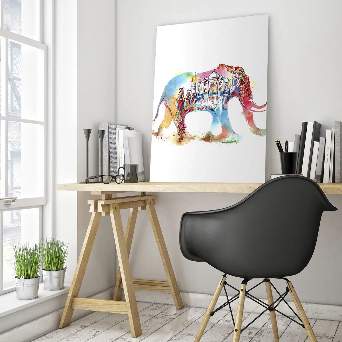 Glastavla - Bild på glas - Indien - kärlekens aura - 70x100 cm