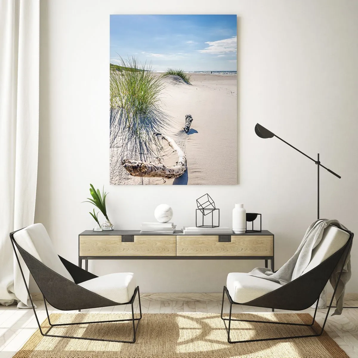 Glastavla - Bild på glas - Vackrast? Östersjöstrand - 50x70 cm