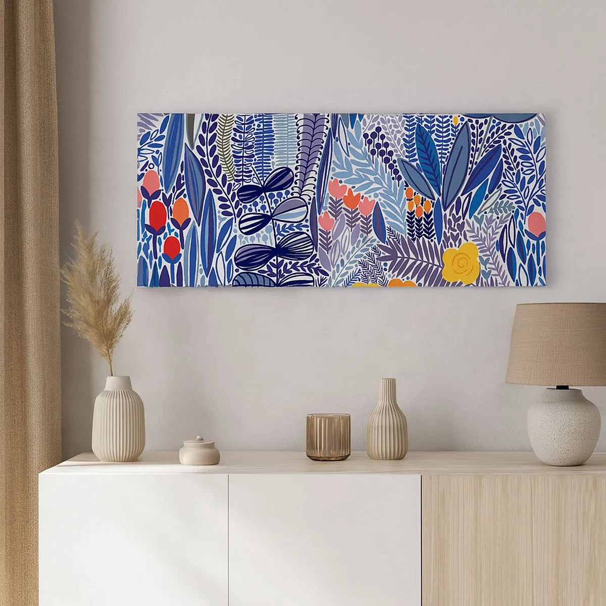 Canvastavla - Bild på duk - Hawaii-trädgård - 100x40 cm