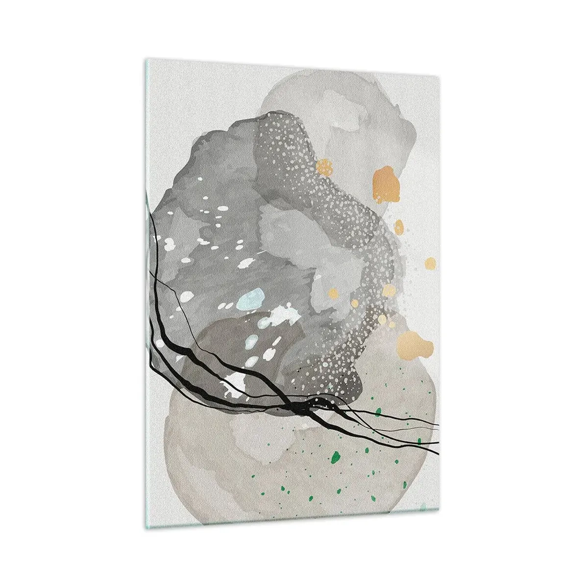 Glastavla - Bild på glas - Organisk komposition - 50x70 cm