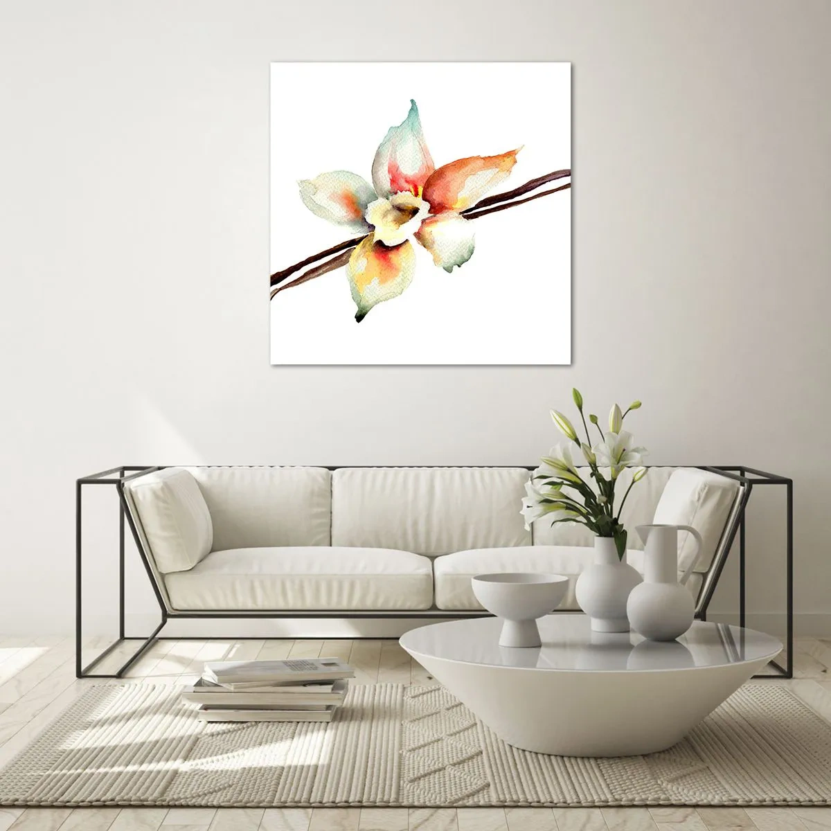 Glastavla - Bild på glas - Söt målning - 60x60 cm