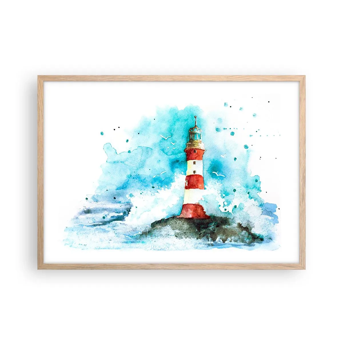 Affisch i ram av ljusek - Elementens enhet - 70x50 cm