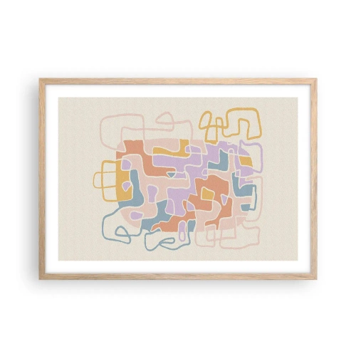 Affisch i ram av ljusek - Labyrint - ett glädjefyllt äventyr - 70x50 cm