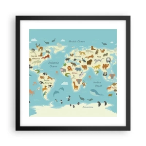 Affisch i svart ram - Goda grannar - 40x40 cm