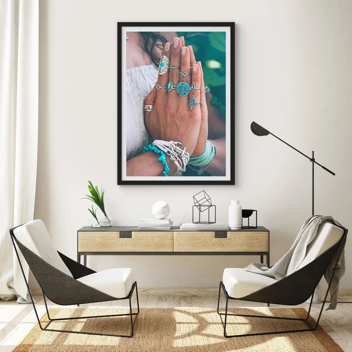 Affisch i svart ram - Välkommen till existensens centrum - 61x91 cm