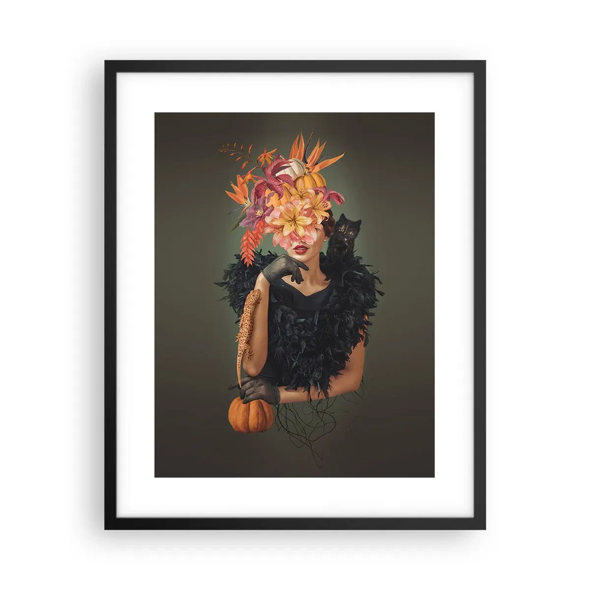 Affisch i svart ram - Häxans troll - 40x50 cm