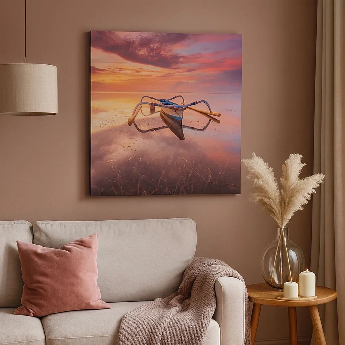 Canvastavla - Bild på duk - Tropiska kvällens lugn - 30x30 cm