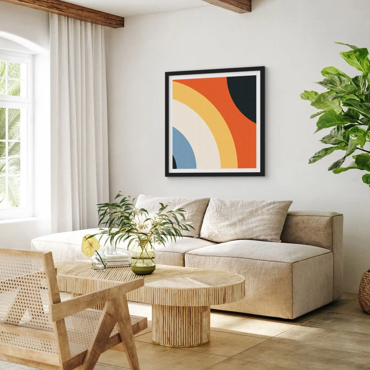 Affisch i svart ram - Mot varandra - 60x60 cm