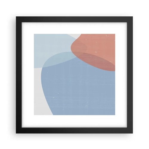 Affisch i svart ram - Pastellfärgade relationer - 30x30 cm