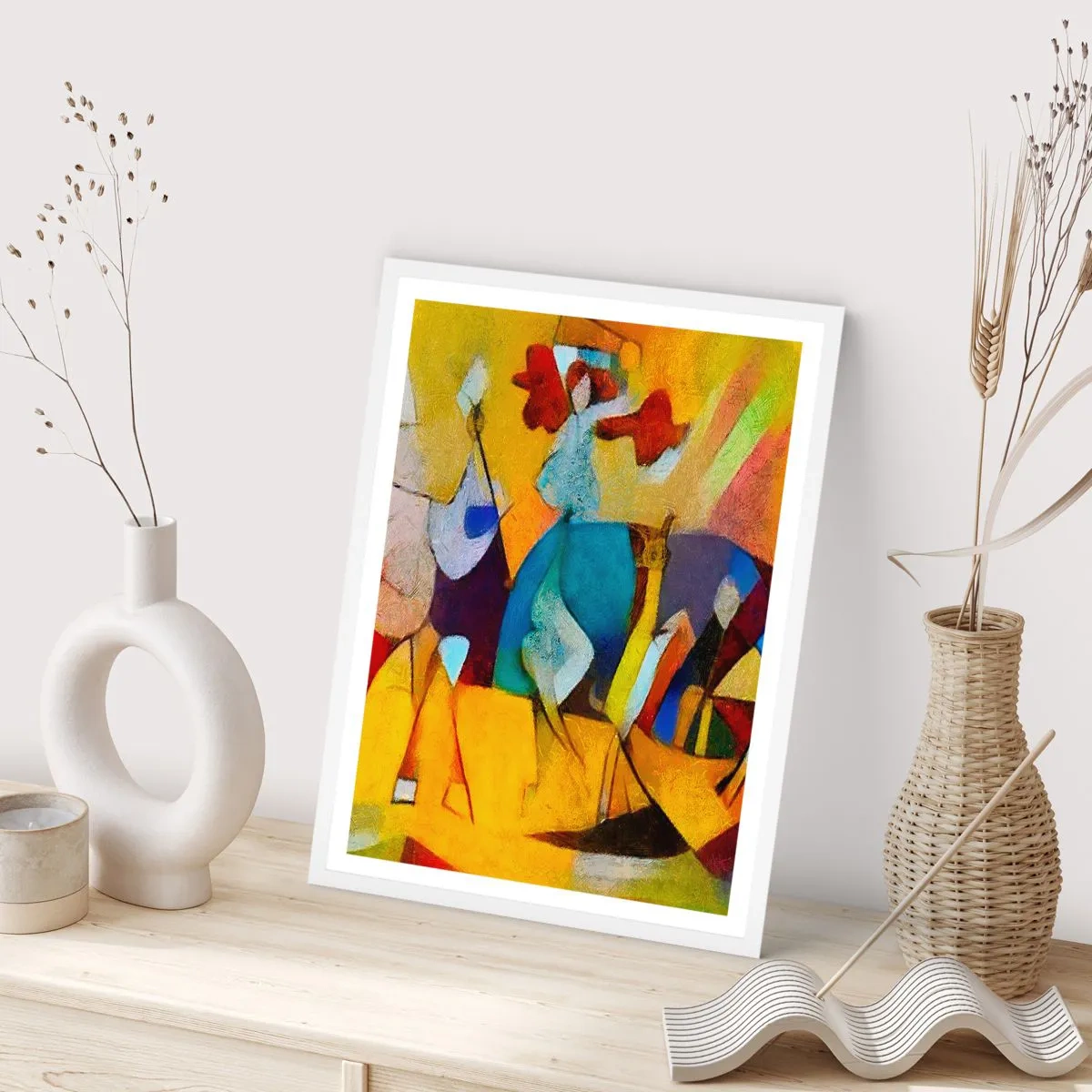 Affisch i vit ram - Sol - liv -glädje - 30x40 cm