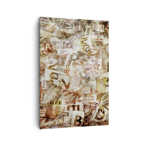 Canvastavla - Bild på duk - Snacket reduceras till enstaka bokstäver - 70x100 cm