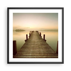 Affisch i svart ram - Förgryning, gryning, ljus - 50x50 cm