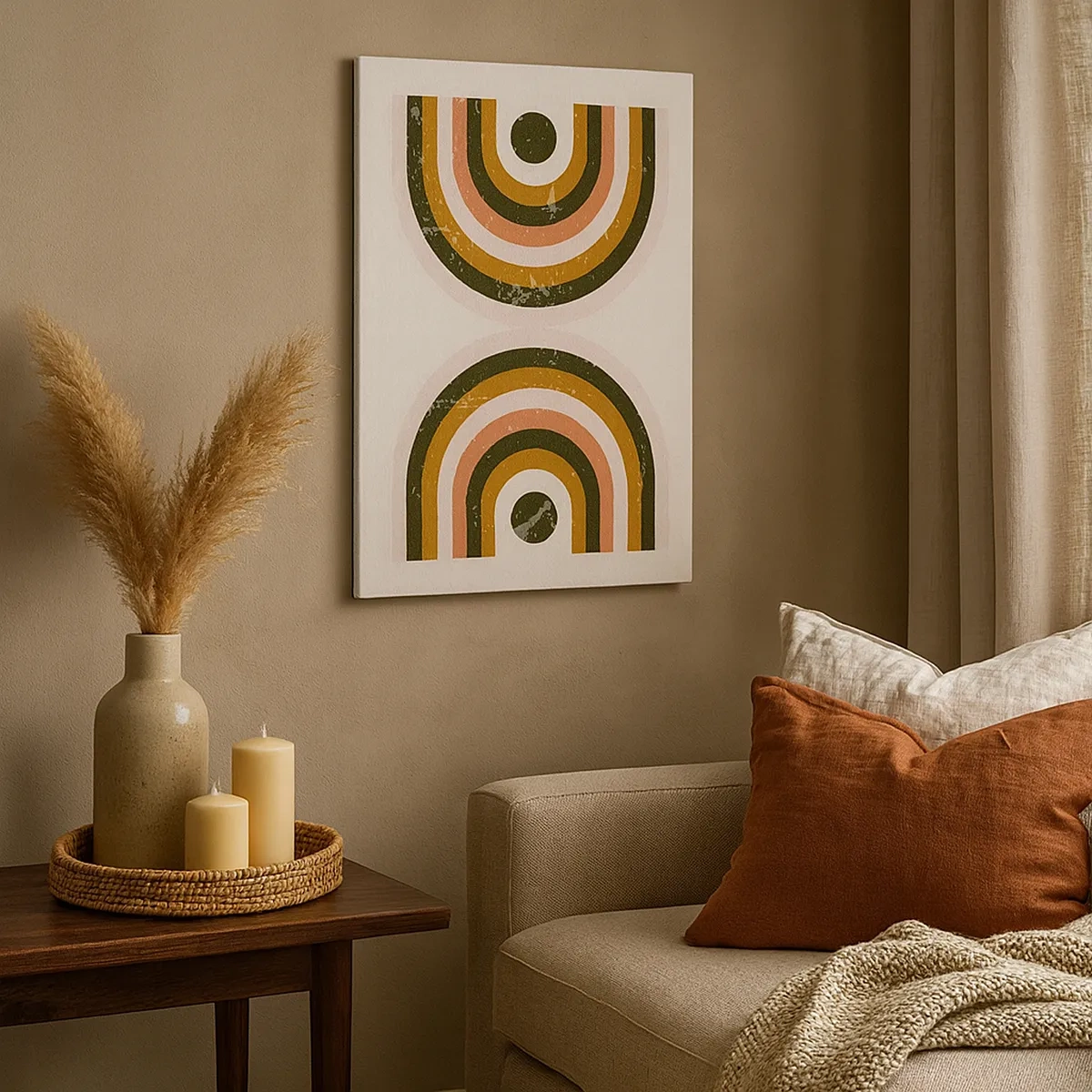 Canvastavla - Bild på duk - Tvillingabstraktion - 50x70 cm