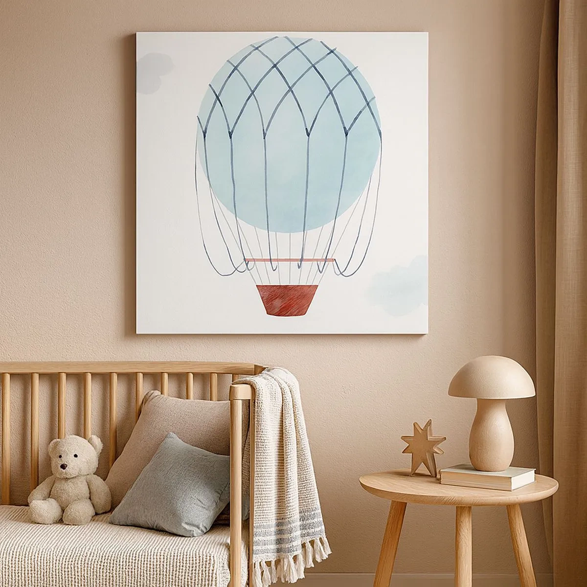 Canvastavla - Bild på duk - Hel i molnen - 30x30 cm