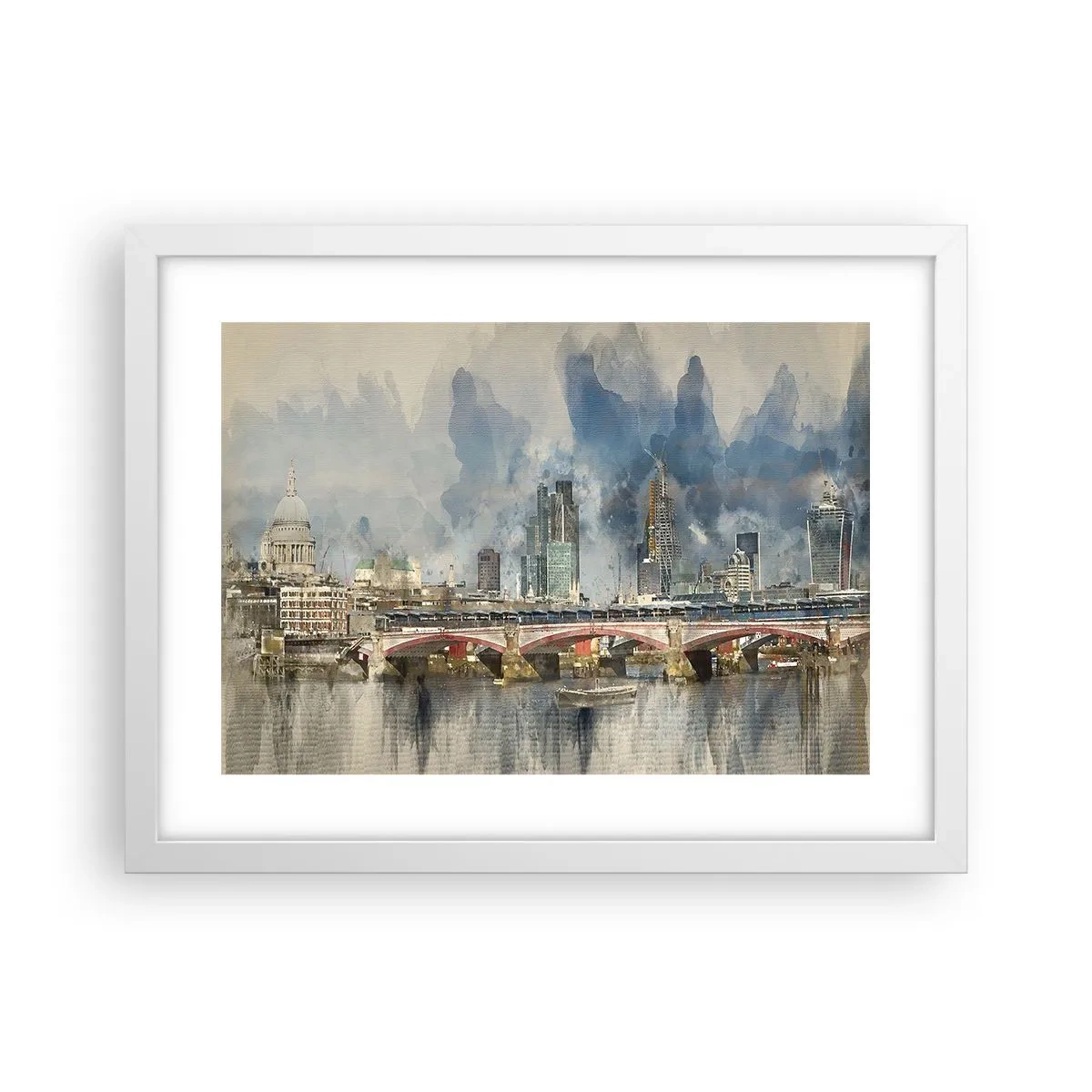 Affisch i vit ram - London i hela sin prakt - 40x30 cm
