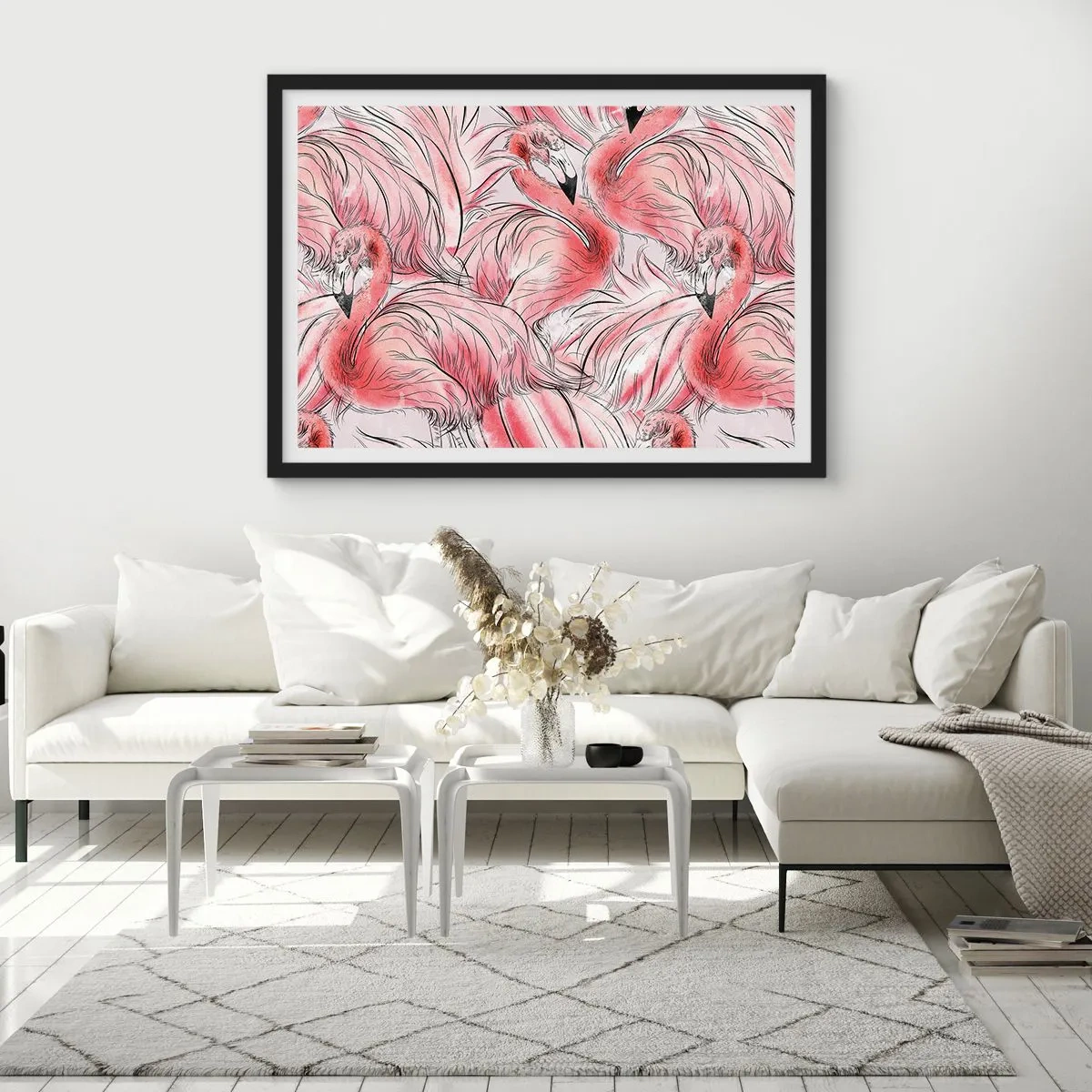 Affisch i svart ram - Fåglarnas corps de ballet - 70x50 cm