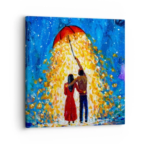 Canvastavla - Bild på duk - Magi på en regnig kväll? - 30x30 cm