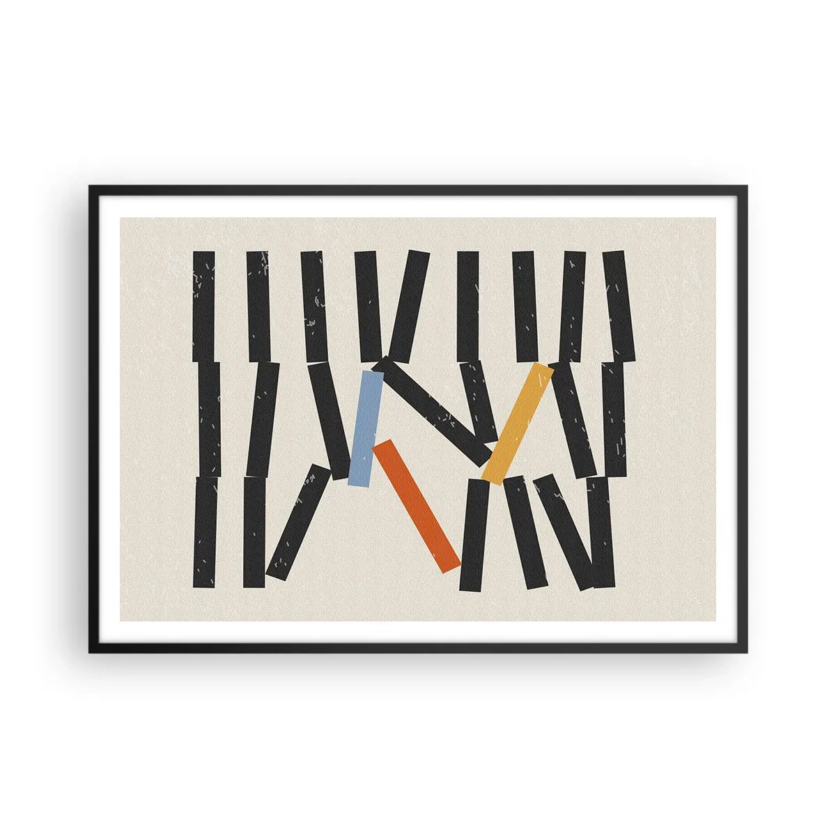 Affisch i svart ram - Domino - komposition - 100x70 cm