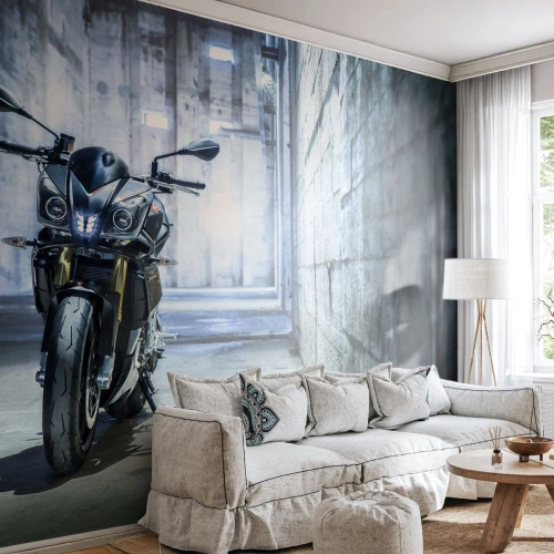 Självhäftande Fototapet Deluxe Sticker - Innan motorn vrålar - Bil, Motorcykel, Sport - 250x175 cm