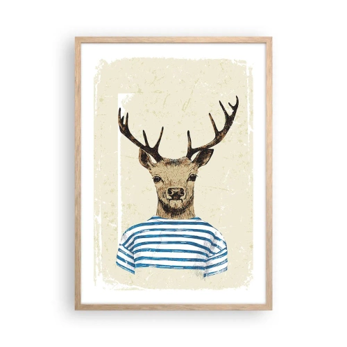 Affisch i ram av ljusek - Ty jag gillar randiga tröjor! - 50x70 cm