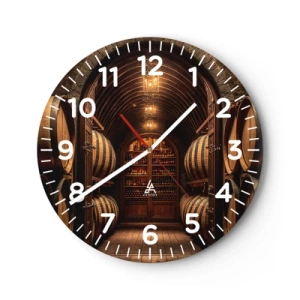 Väggklocka - Klocka på glas - Stämningsfull källare - 40x40 cm