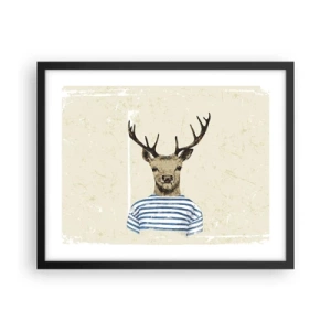 Affisch i svart ram - Ty jag gillar randiga tröjor! - 50x40 cm