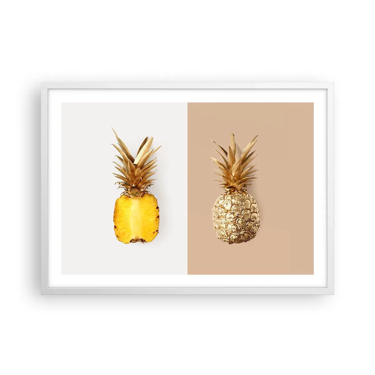 Affisch i vit ram - Ananas för oss - 70x50 cm