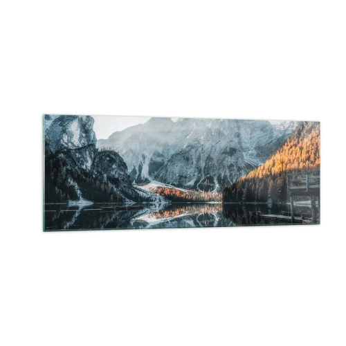Glastavla - Bild på glas - Spegellandskap - 140x50 cm