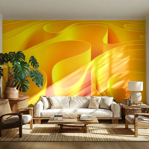 Fototapet Premium Canvas - Som solens vågor - 3D, Modern, Rader - 250x175 cm