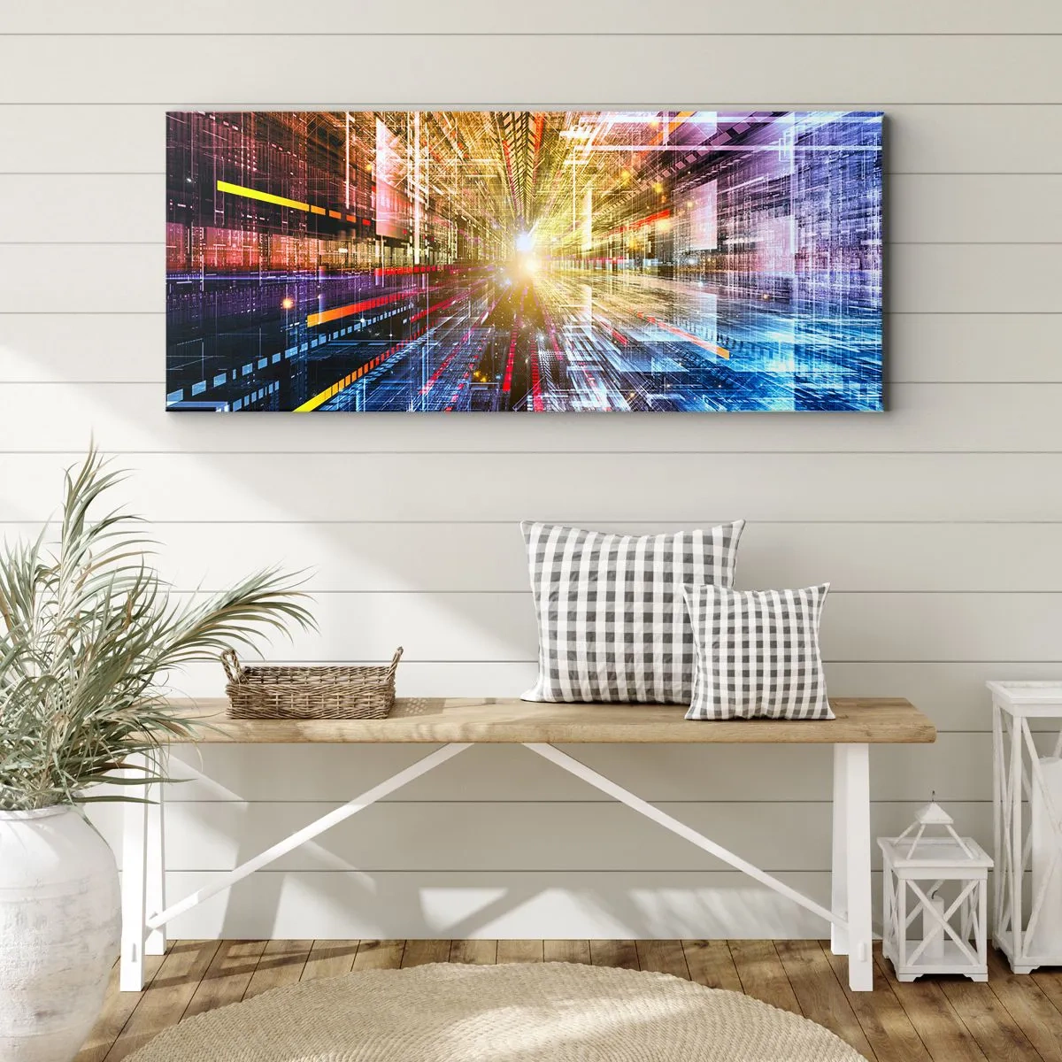 Canvastavla - Bild på duk - Ljuskorridor - 120x50 cm