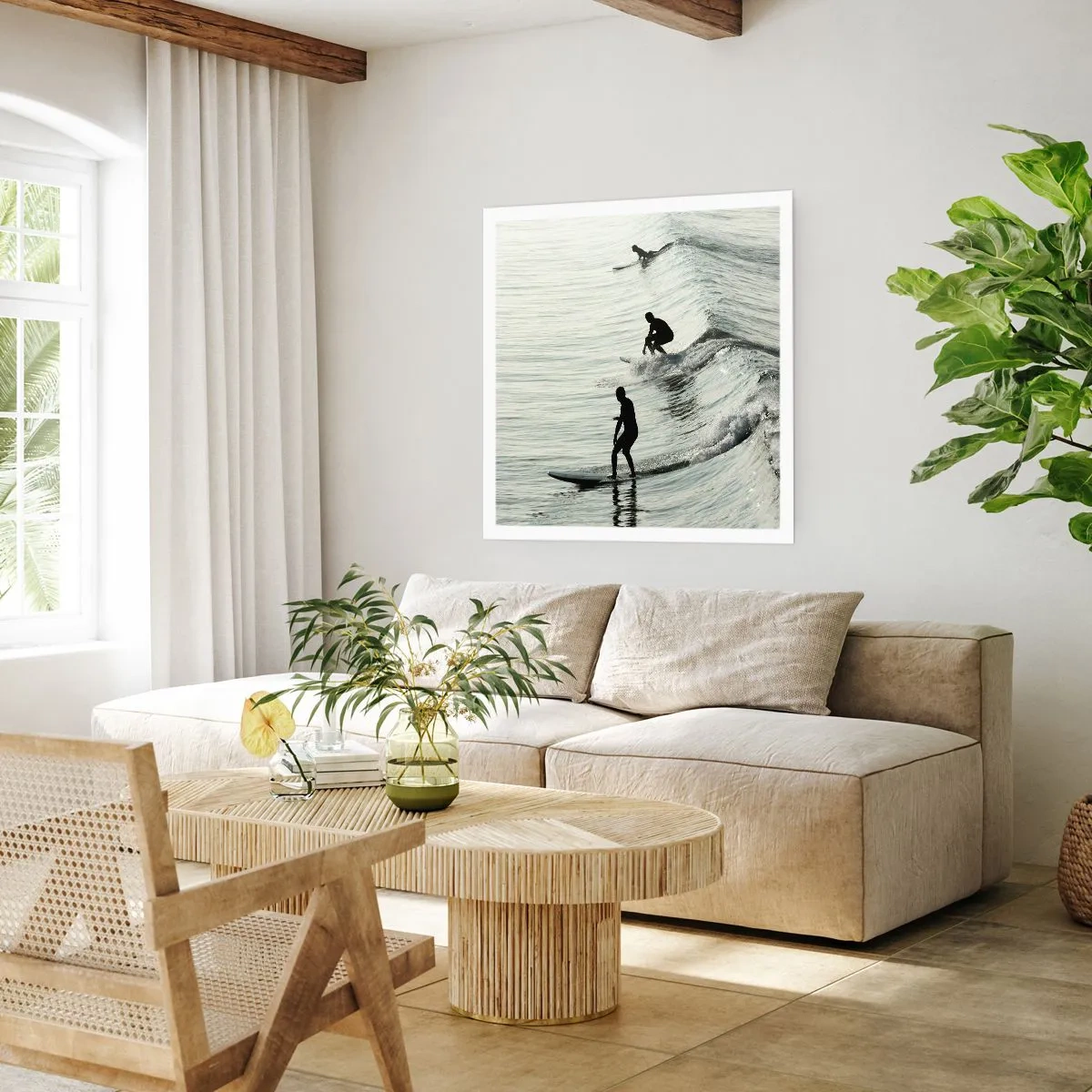 Affisch - Att möta vågen - 60x60 cm