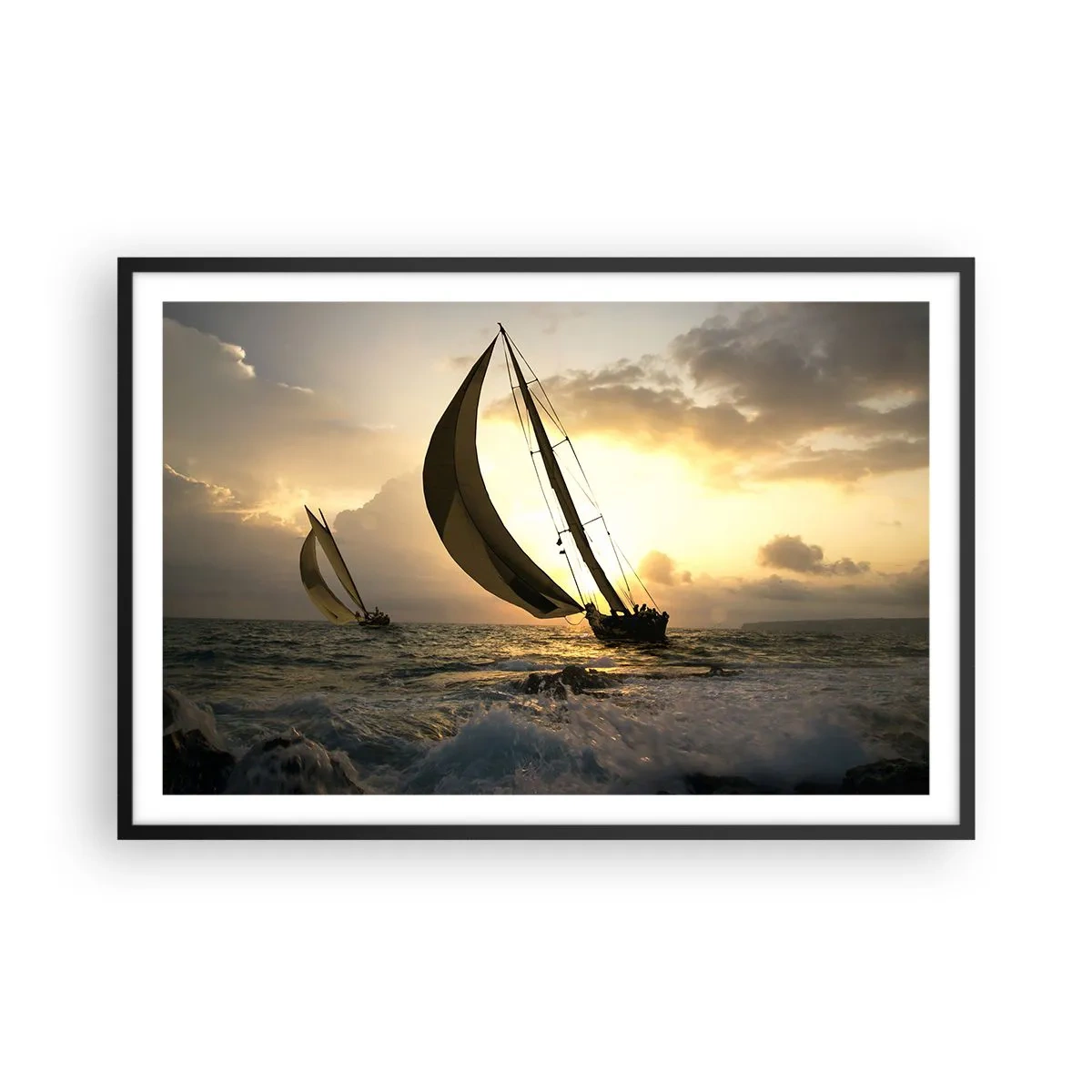 Affisch i svart ram - Med och mot vinden - 91x61 cm