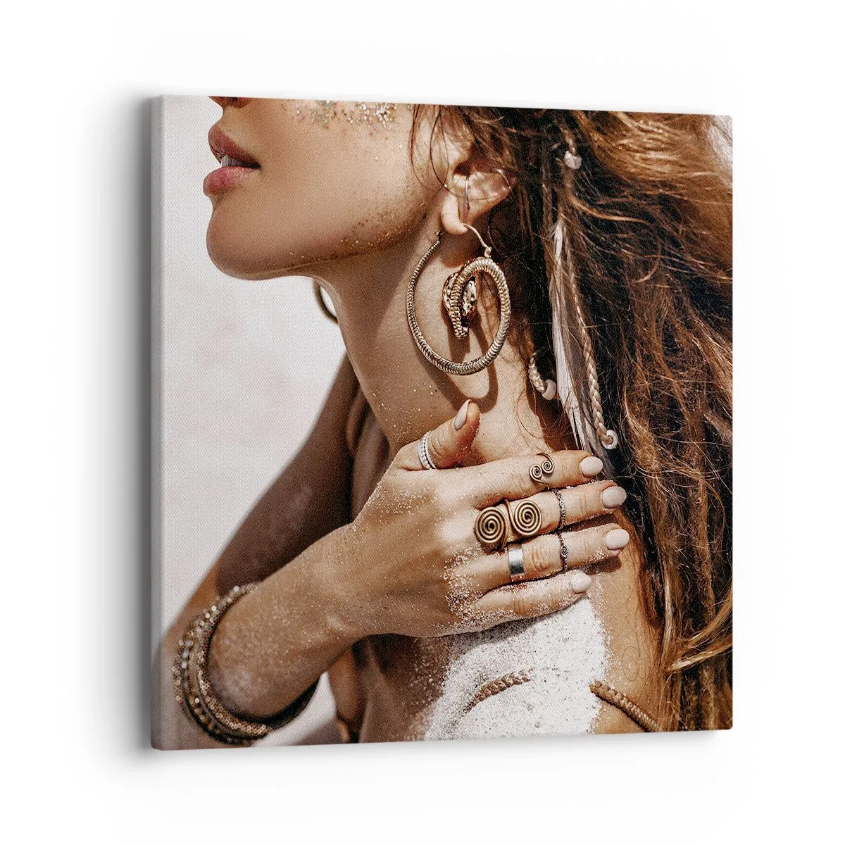 Canvastavla - Bild på duk - Vilda strandens drottning - 40x40 cm