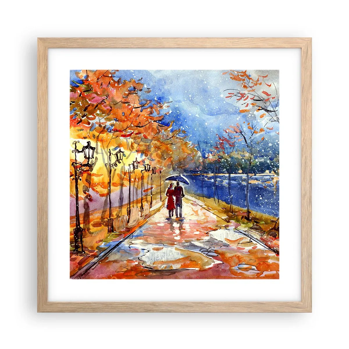 Affisch i ram av ljusek - Tillsammans mot tidens gräns - 40x40 cm