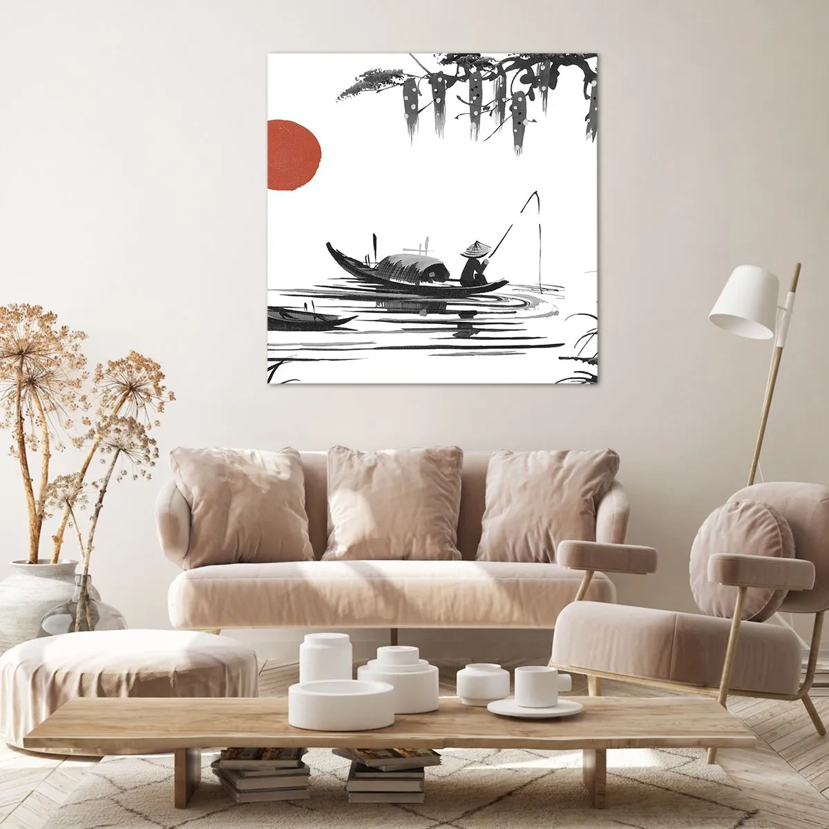 Canvastavla - Bild på duk - Asiatisk eftermiddag - 30x30 cm