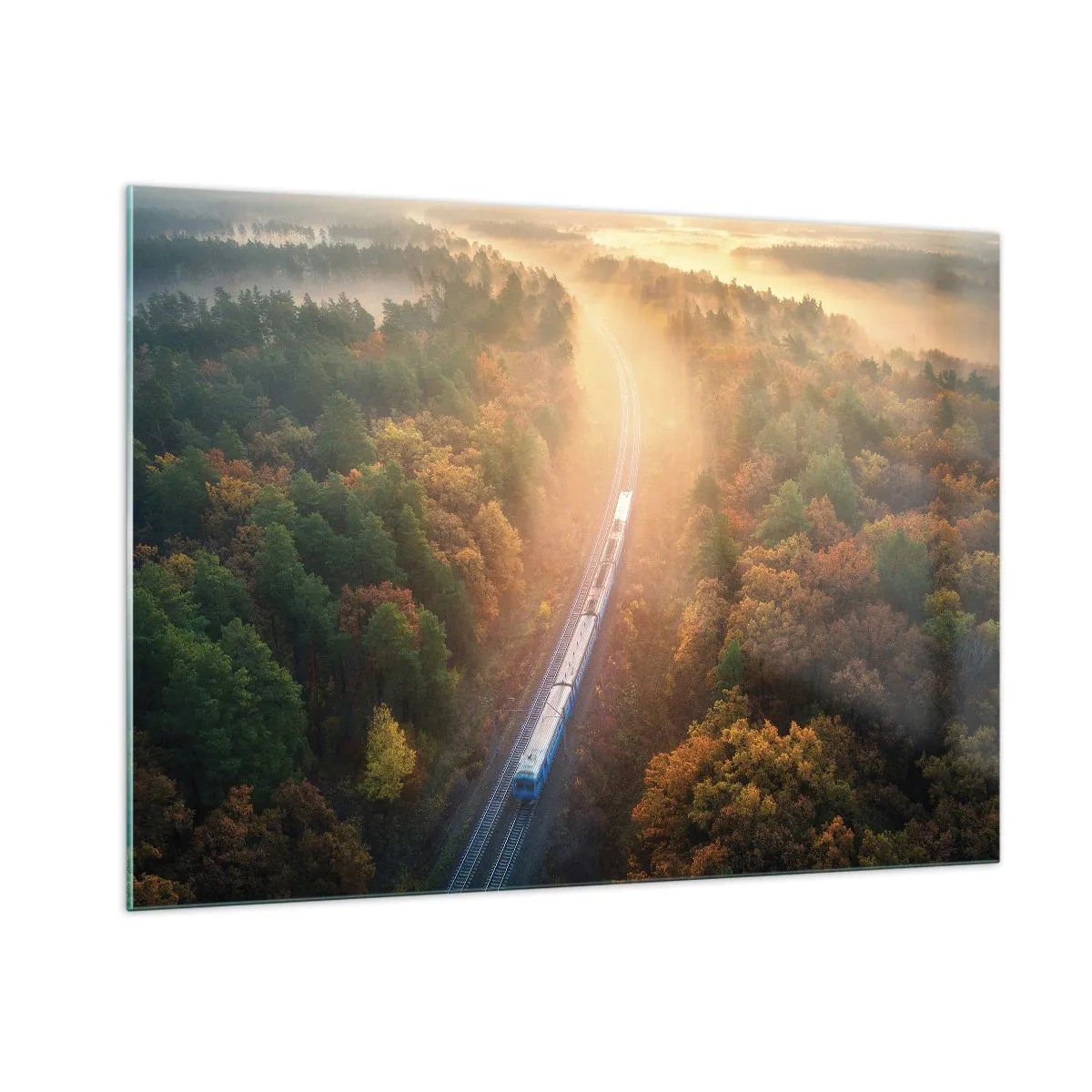 Glastavla - Bild på glas - Höstresa - 100x70 cm