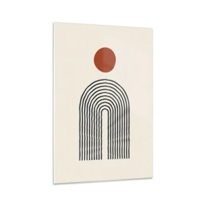 Glastavla - Bild på glas - Formernas och färgernas magnetism - 70x100 cm