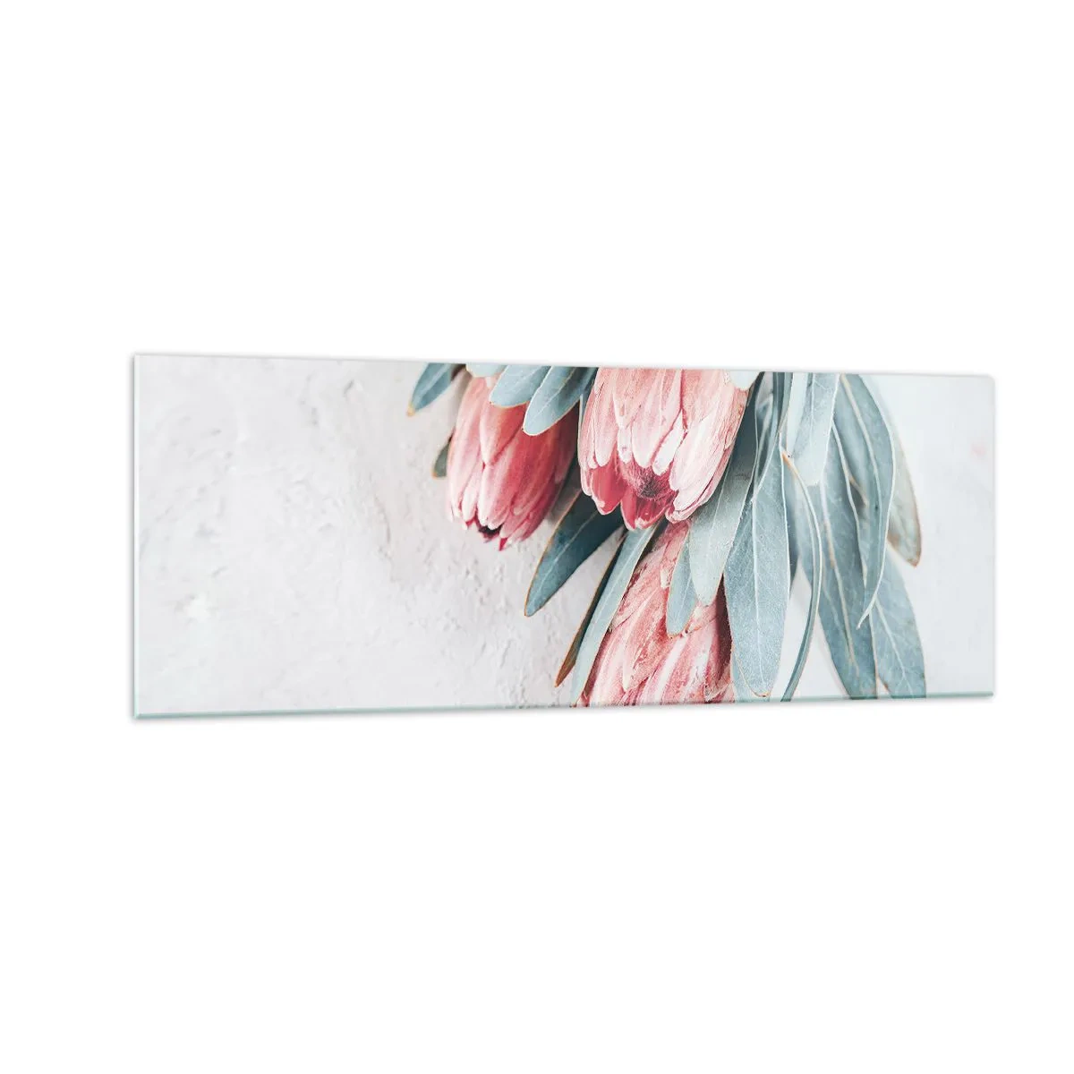 Glastavla - Bild på glas - Generad av sin skönhet - 140x50 cm