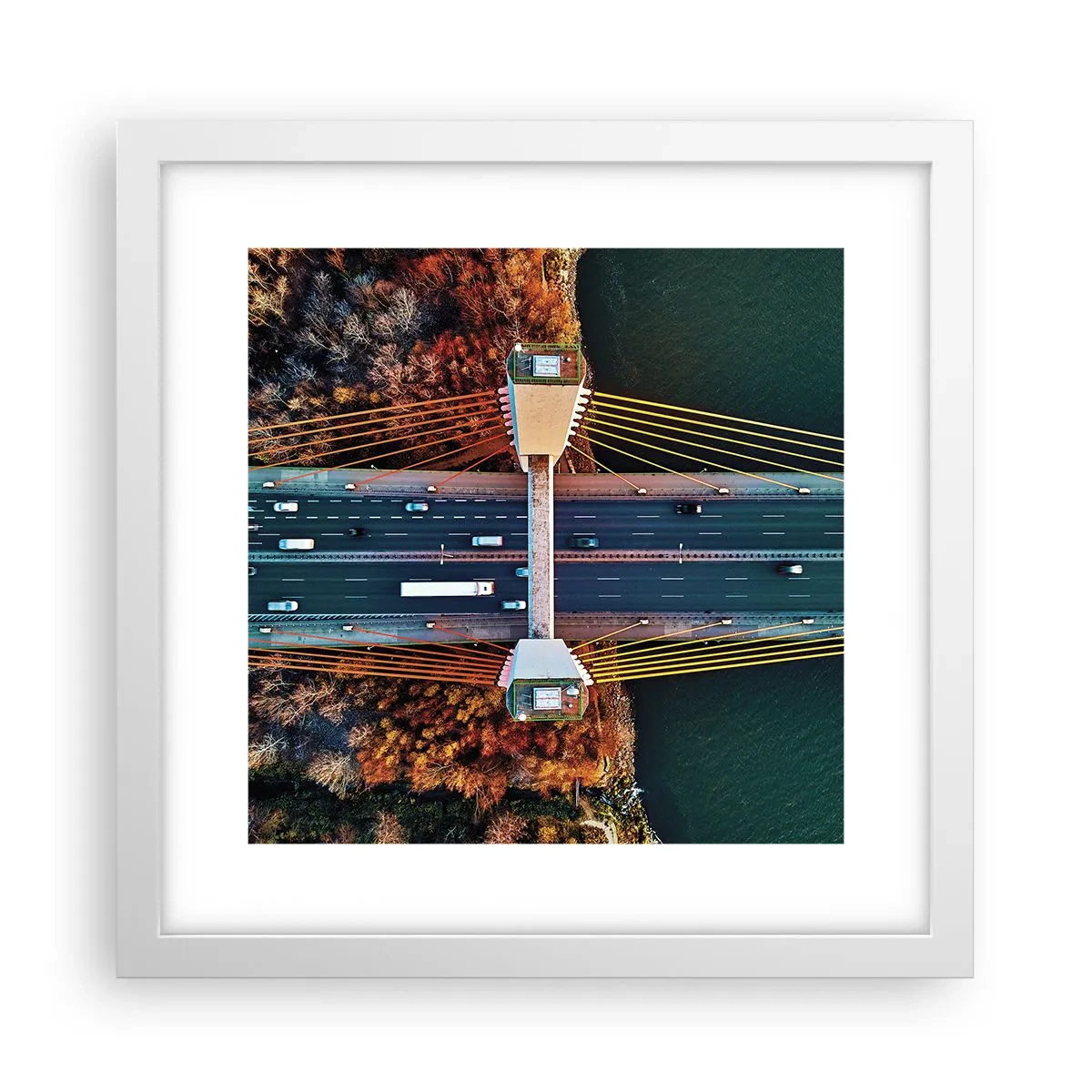 Affisch i vit ram - Bortom vatten, bortom skog - 30x30 cm