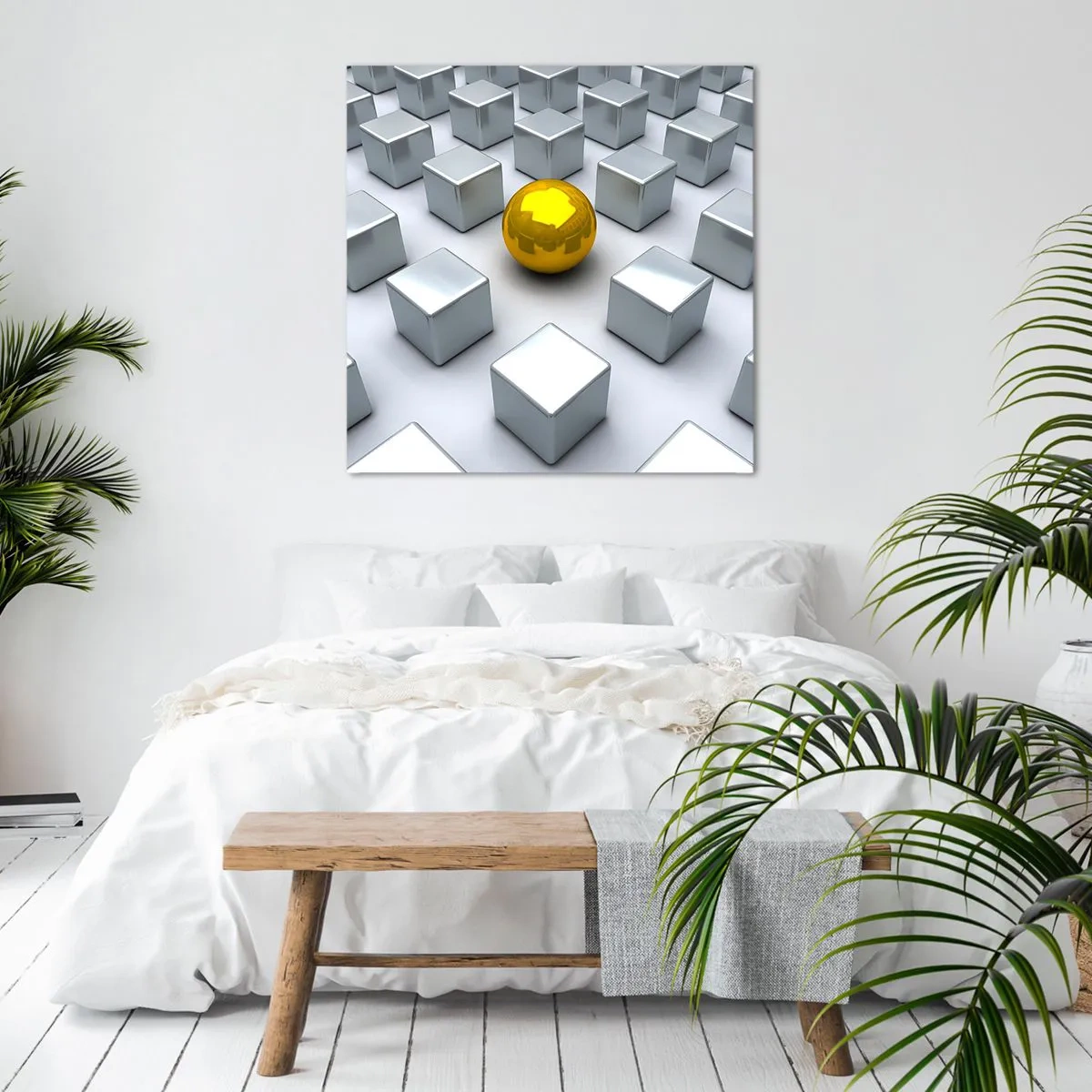 Canvastavla - Bild på duk - Varför jag? Geometrisk komposition - 50x50 cm