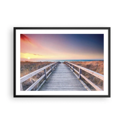 Affisch i svart ram - Kvällssken i Östersjön - 70x50 cm