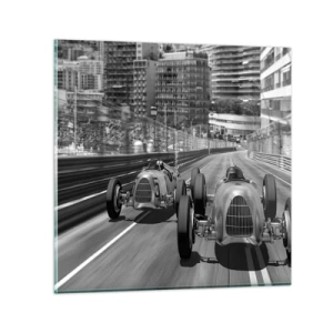 Glastavla - Bild på glas - För länge sedan i Monte Carlo - 40x40 cm