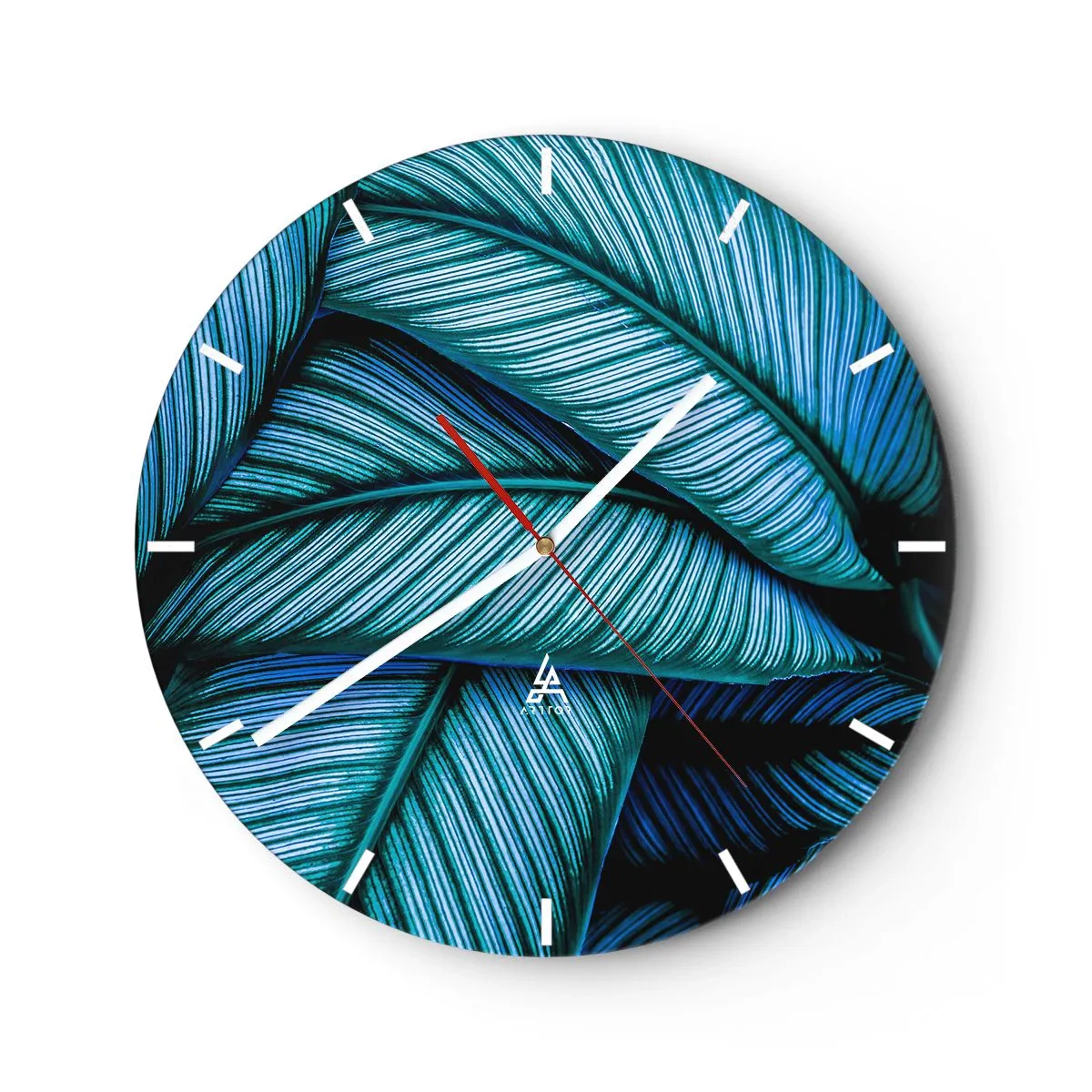 Väggklocka - Klocka på glas - Livslinjer - 40x40 cm