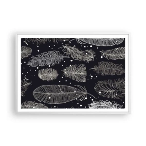 Affisch i vit ram - Fjäderspets - 100x70 cm