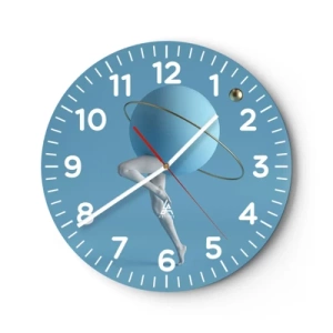 Väggklocka - Klocka på glas - Och planeterna blir galna - 30x30 cm