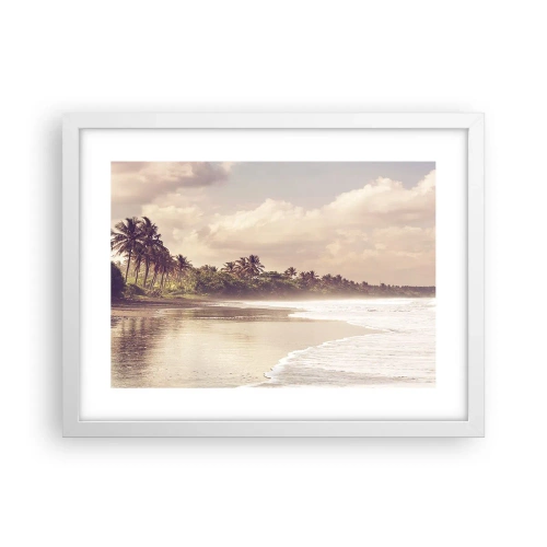 Affisch i vit ram - Vågornas smekning - 40x30 cm